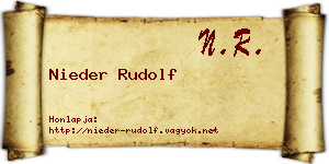 Nieder Rudolf névjegykártya